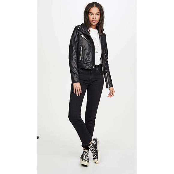 BLANK DENIM MOTO JACKET - Picture 2 of 15